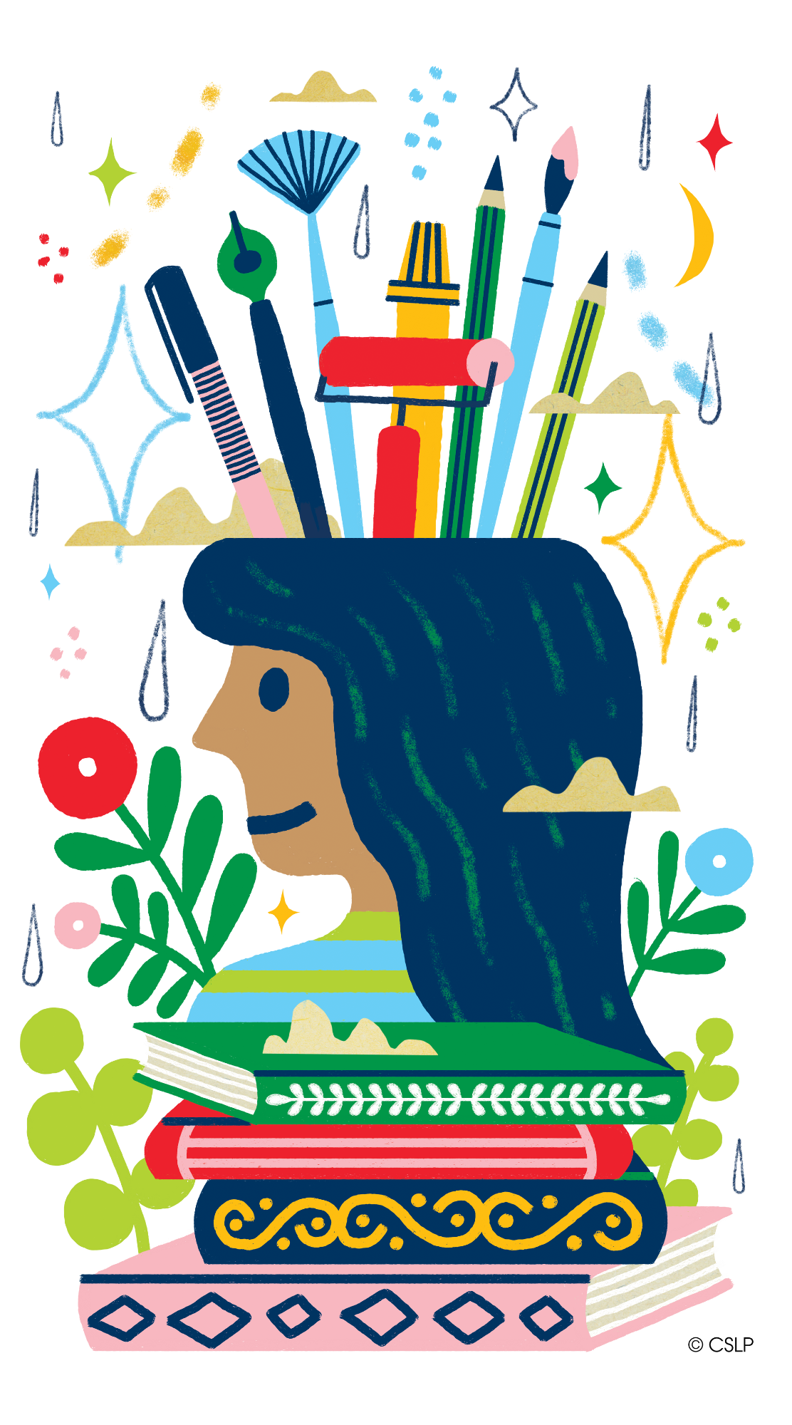 girl with art supplies