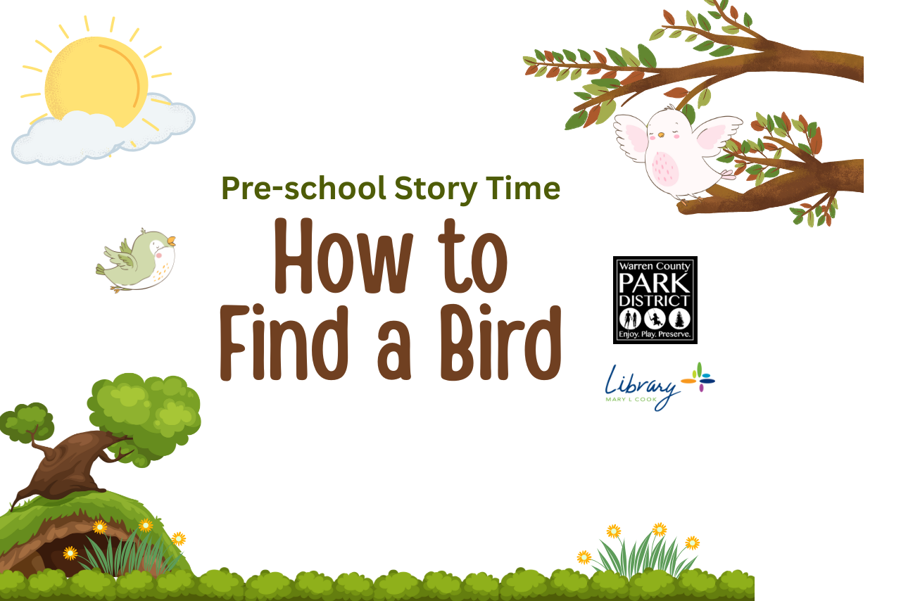 Preschool Story Time How to Find a Bird. Illustrations of trees, grass, and birds