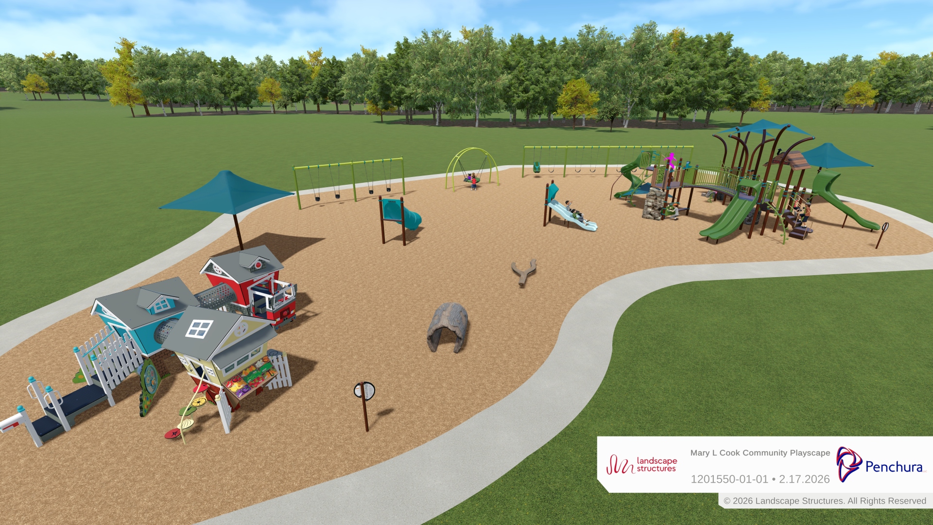 playground equipment 3D rendering