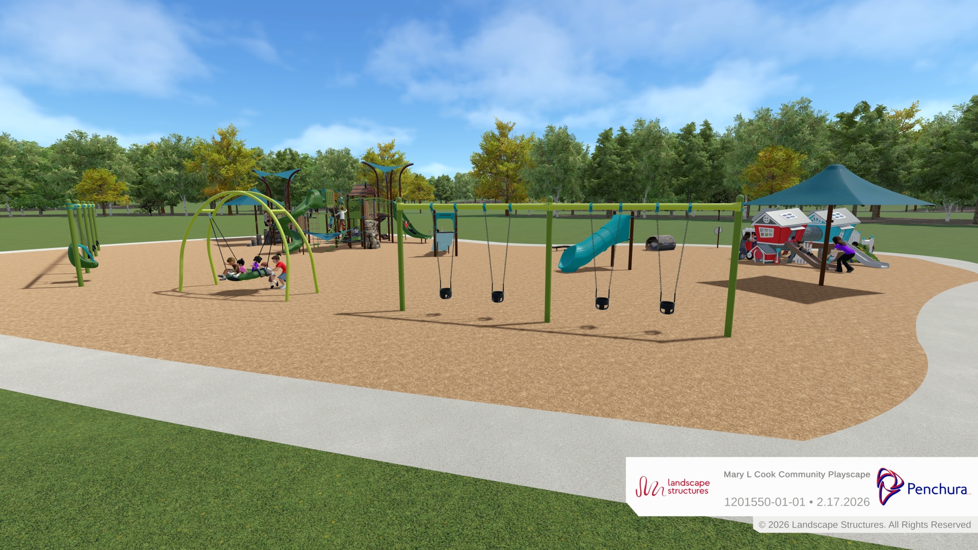playground equipment 3D rendering