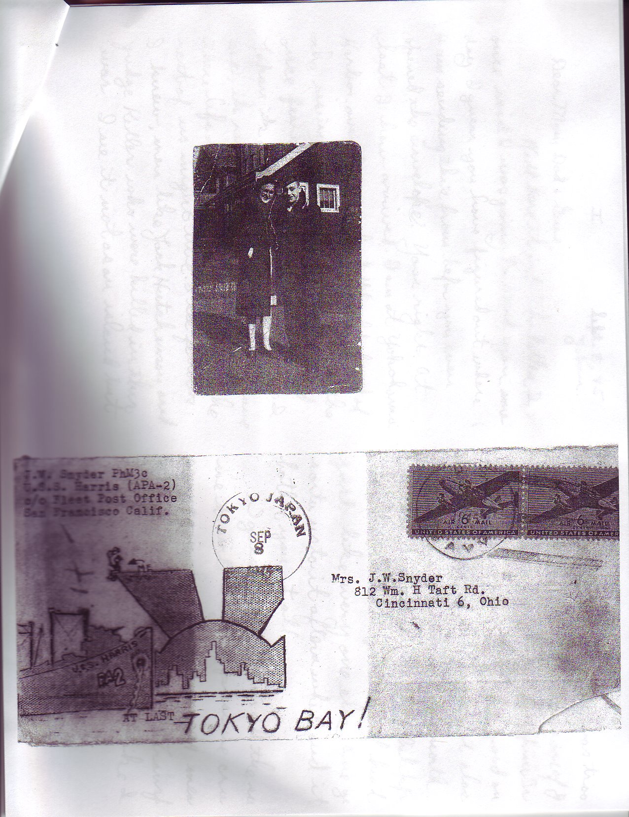 Postcard from Tokyo, Japan from Jack to his wife