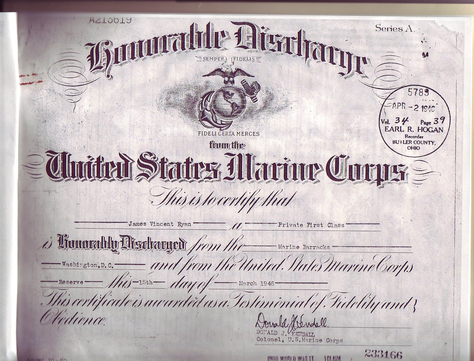 Discharge Certificate