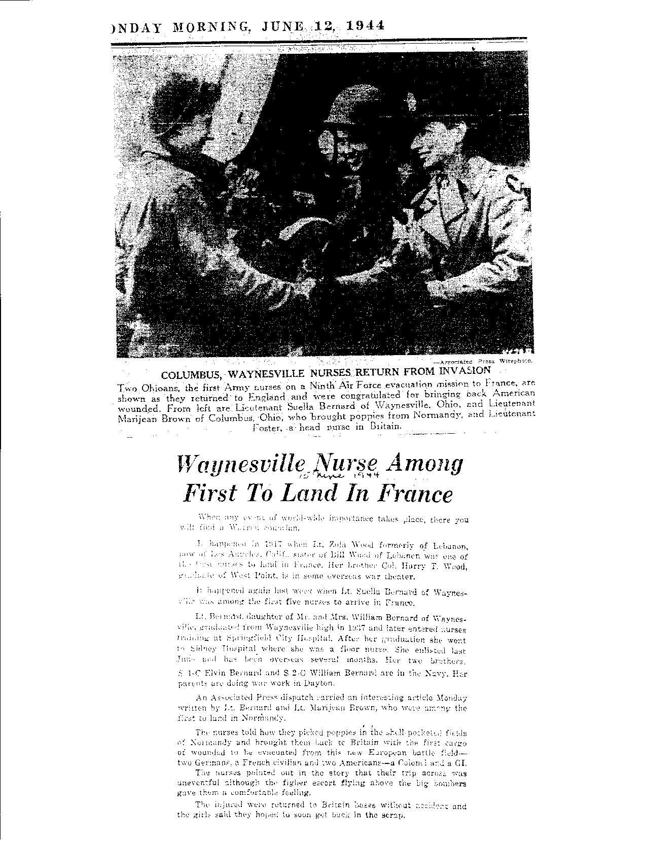 scanned newspaper article