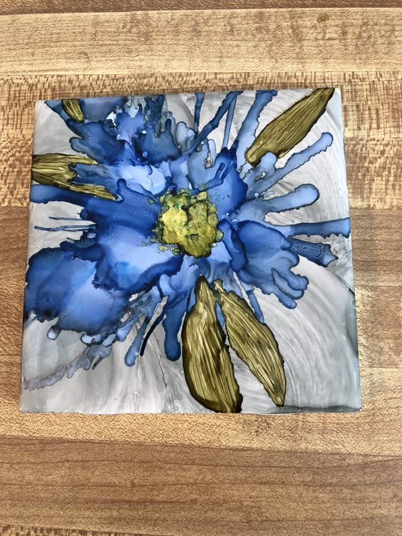 Kellie Chasse Fine Art: Alcohol Ink Paintings On Ceramic Tiles